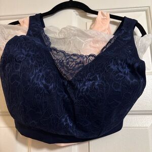 Breezies Navy and Cream Bralette